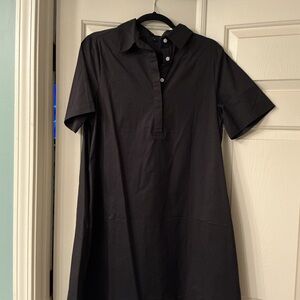 Black Collared Short Sleeve Polo Dress